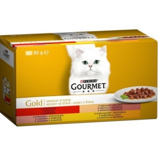 Expirace Gourmet konzerva 4x85g gold kousky ve šťávě